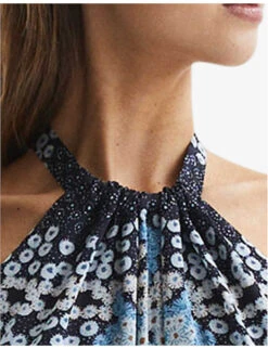 Reiss Cassis Graphic-print Wide-leg Woven Jumpsuit -Whistles Clothing Shop R04091611 NAVY ALT04