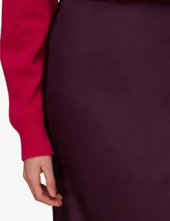 Whistles Bias-cut Satin Recycled-polyester Midi Skirt -Whistles Clothing Shop R04092949 PLUMCLARET ALT04