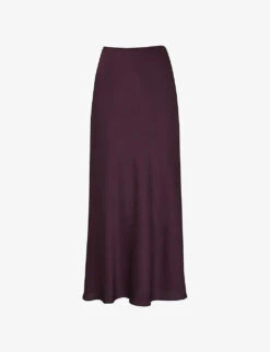 Whistles Bias-cut Satin Recycled-polyester Midi Skirt