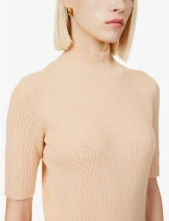 Joseph Slim-fit Cotton-blend Knitted Top 9 Joseph Slim-fit Cotton-blend Knitted Top -Whistles Clothing Shop R04095378 SALMON ALT04