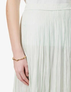 Joseph Sully Creased-texture Silk Maxi Skirt -Whistles Clothing Shop R04095421 AQUATIC ALT04
