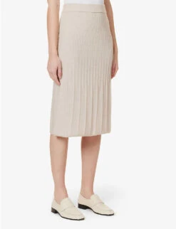 Joseph Ribbed High-waisted Wool Midi Skirt -Whistles Clothing Shop R04095433 MAPLEWOOD ALT02