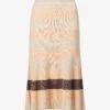 Joseph Striped Cotton-blend Knitted Midi Skirt