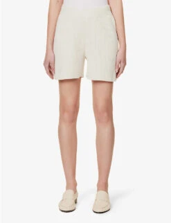 Joseph Relaxed-fit Mid-rise Silk-blend Knitted Shorts -Whistles Clothing Shop R04095459 IVORY ALT02