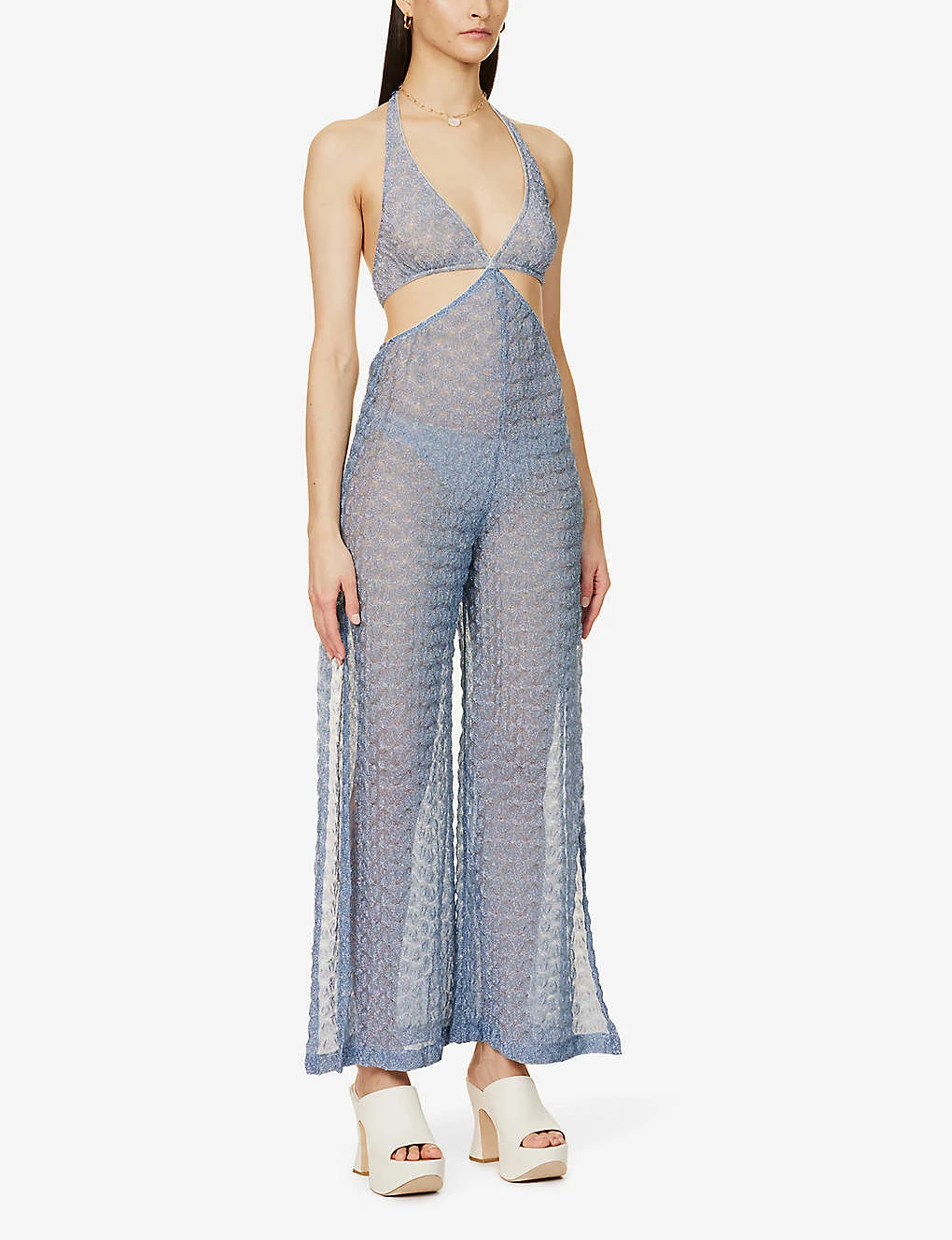 Missoni Cut-out Semi-sheer Stretch-woven Jumpsuit 3 Missoni Cut-out Semi-sheer Stretch-woven Jumpsuit - Image 3