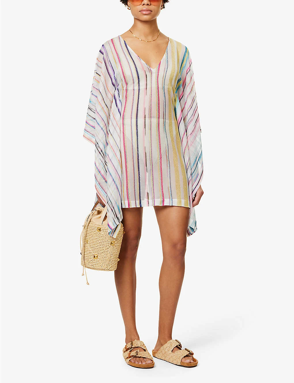 Missoni Irregular-striped V-neck Knitted Mini Dress 2 Missoni Irregular-striped V-neck Knitted Mini Dress - Image 2