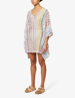 Missoni Irregular-striped V-neck Knitted Mini Dress 7 Missoni Irregular-striped V-neck Knitted Mini Dress -Whistles Clothing Shop R04100194 KRG009RRESORTMULTICOL ALT02