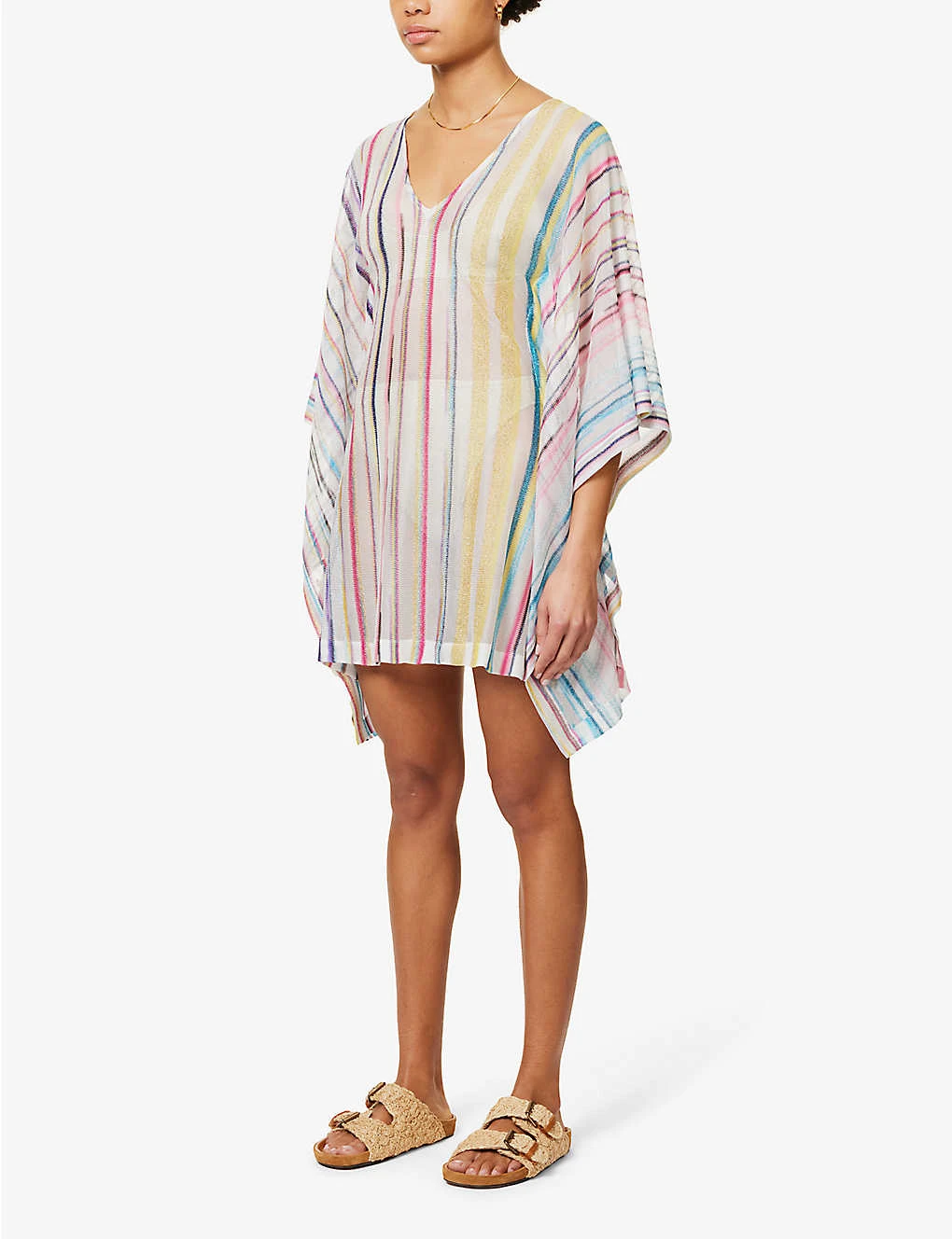 Missoni Irregular-striped V-neck Knitted Mini Dress 3 Missoni Irregular-striped V-neck Knitted Mini Dress - Image 3