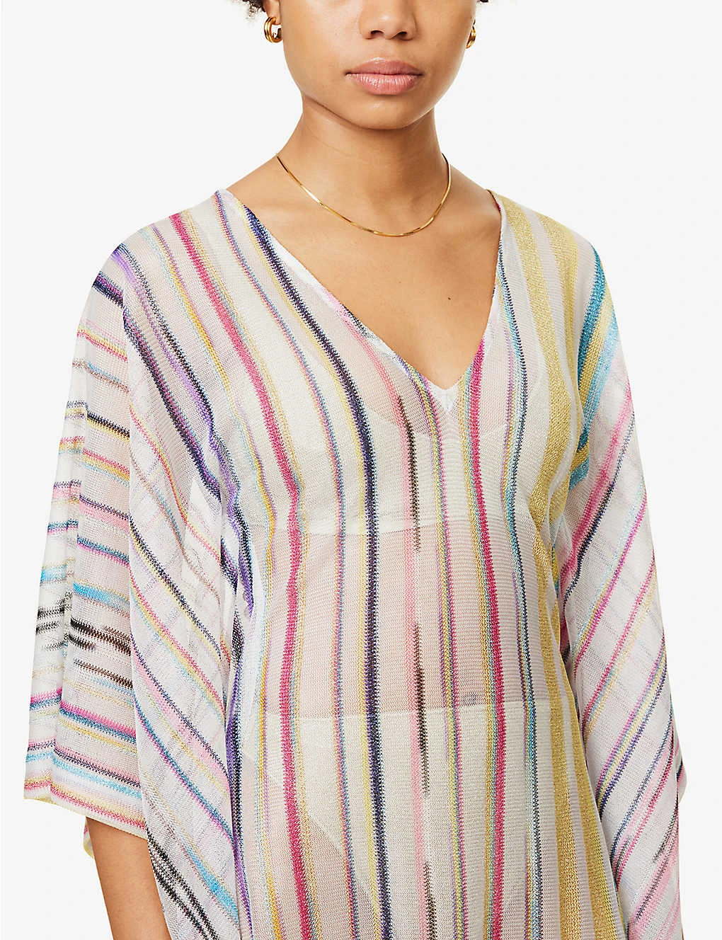 Missoni Irregular-striped V-neck Knitted Mini Dress 5 Missoni Irregular-striped V-neck Knitted Mini Dress - Image 5