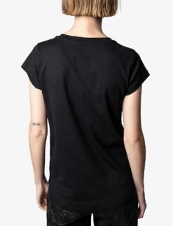 Zadig & Voltaire Skinny Amour-print Cotton T-shirt -Whistles Clothing Shop R04101052 NOIR ALT03