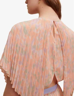 Maje Isisa Pleated Woven Jumpsuit -Whistles Clothing Shop R04101557 JAUNESORANGES ALT04