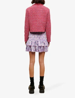 Maje Juvard Floral-print Ruffled Woven Mini Skirt -Whistles Clothing Shop R04101933 VIOLETS ALT03