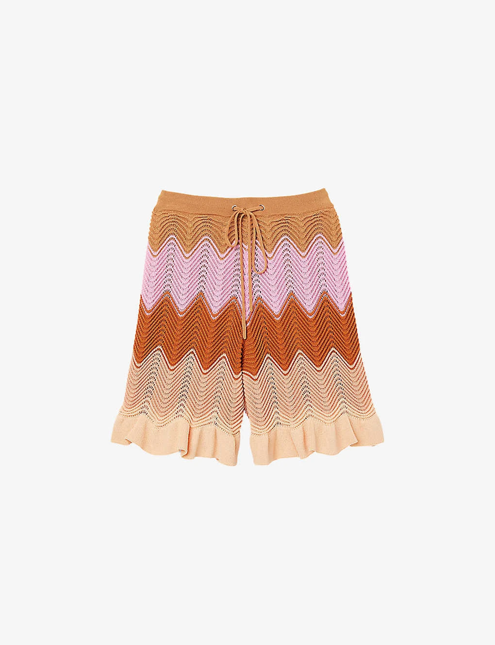 Sandro Capucin Wave-stitch Stretch-knitted Shorts 1 Sandro Capucin Wave-stitch Stretch-knitted Shorts