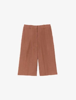 Sandro Aristide Straight-leg Mid-rise Cotton Shorts