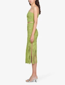 Sandro Maxou Sequin-embellished Knitted Top -Whistles Clothing Shop R04102676 VERTS ALT02