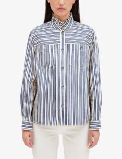 CLAUDIE PIERLOT Clarabis Striped Denim Shirt -Whistles Clothing Shop R04103330 DIVERS ALT02