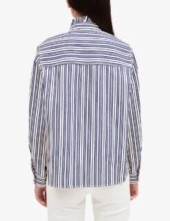 CLAUDIE PIERLOT Clarabis Striped Denim Shirt -Whistles Clothing Shop R04103330 DIVERS ALT03