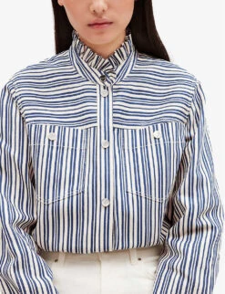 CLAUDIE PIERLOT Clarabis Striped Denim Shirt -Whistles Clothing Shop R04103330 DIVERS ALT04