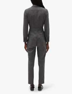 CLAUDIE PIERLOT Jarrod Tailored Wool-blend Jumpsuit -Whistles Clothing Shop R04103331 NOIRGRIS ALT03