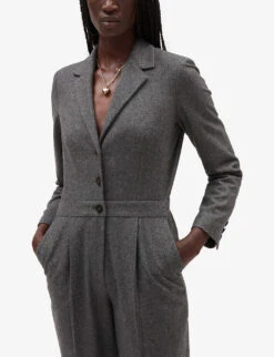 CLAUDIE PIERLOT Jarrod Tailored Wool-blend Jumpsuit -Whistles Clothing Shop R04103331 NOIRGRIS ALT04