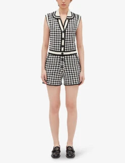 CLAUDIE PIERLOT Macombi Gingham Woven Playsuit -Whistles Clothing Shop R04103379 DIVERS ALT02