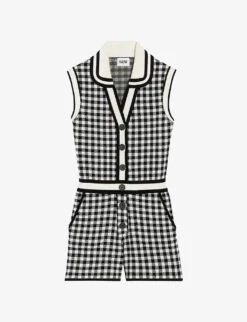 CLAUDIE PIERLOT Macombi Gingham Woven Playsuit