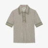 CLAUDIE PIERLOT Tioui Abstract-print Stretch-woven Polo Shirt
