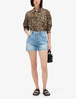 CLAUDIE PIERLOT Earthblue Mid-rise Five-pocket Denim Shorts -Whistles Clothing Shop R04103410 DENIMJEAN ALT02