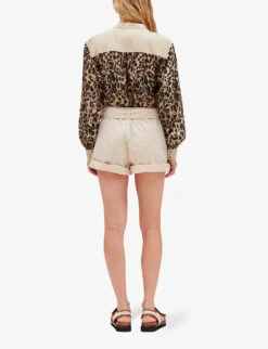 CLAUDIE PIERLOT Belted High-rise Cotton Shorts -Whistles Clothing Shop R04103468 ROSES ALT03