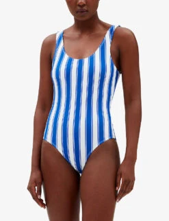 CLAUDIE PIERLOT Telio Striped Scoop-neck Swimsuit 7 CLAUDIE PIERLOT Telio Striped Scoop-neck Swimsuit -Whistles Clothing Shop R04103472 DIVERS ALT02