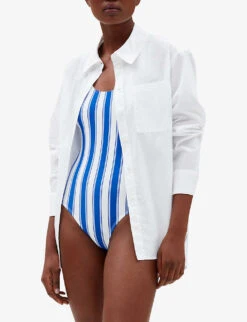 CLAUDIE PIERLOT Telio Striped Scoop-neck Swimsuit 9 CLAUDIE PIERLOT Telio Striped Scoop-neck Swimsuit -Whistles Clothing Shop R04103472 DIVERS ALT04