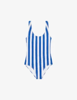CLAUDIE PIERLOT Telio Striped Scoop-neck Swimsuit