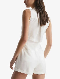 Reiss Florence Notch-lapel Double-breasted Woven Playsuit -Whistles Clothing Shop R04103917 IVORY ALT03