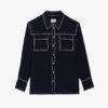 CLAUDIE PIERLOT Candice Contrast-stitch Silk Shirt