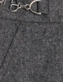 CLAUDIE PIERLOT Songe Monogram Horsebit-trim Wool-blend Skirt -Whistles Clothing Shop R04104800 NOIRGRIS ALT05