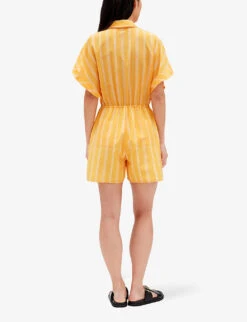 CLAUDIE PIERLOT Joan Leopard-print Belted-waist Cotton Playsuit -Whistles Clothing Shop R04105059 DIVERS ALT03