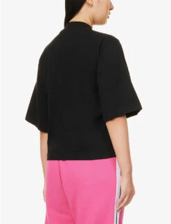 Palm Angels Star-print Cotton-jersey Cropped T-shirt -Whistles Clothing Shop R04107180 BLACKPINK ALT03