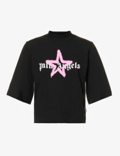 Palm Angels Star-print Cotton-jersey Cropped T-shirt