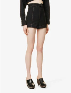 Jacquemus Le Short High-rise Wool Shorts -Whistles Clothing Shop R04107849 BLACK ALT02