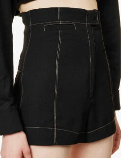Jacquemus Le Short High-rise Wool Shorts -Whistles Clothing Shop R04107849 BLACK ALT04
