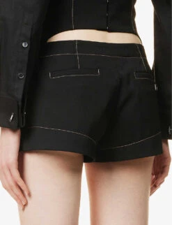 Jacquemus Le Short High-rise Wool Shorts -Whistles Clothing Shop R04107849 BLACK ALT05