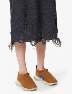 Distressed High-waist Knitted Skirt -Whistles Clothing Shop R04109263 BLACK ALT04