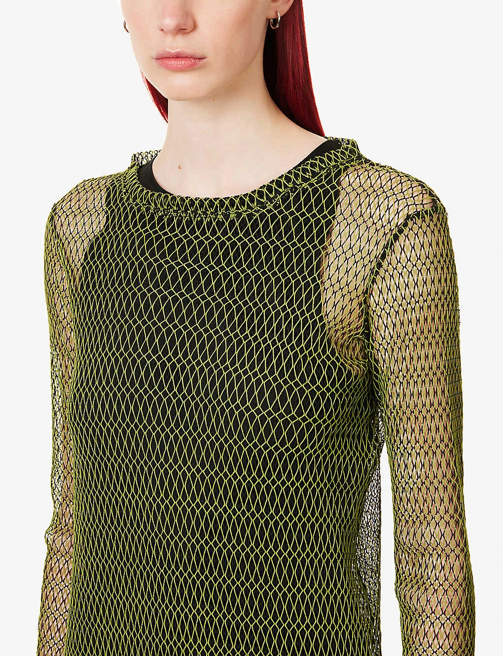 Semi-sheer Fishnet Mesh Maxi Dress 5 Semi-sheer Fishnet Mesh Maxi Dress - Image 5