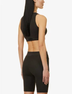 ESSENTIALS Logo-tab Ribbed Woven Shorts -Whistles Clothing Shop R04111040 OFFBLACK ALT03