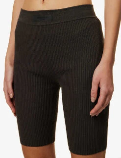 ESSENTIALS Logo-tab Ribbed Woven Shorts -Whistles Clothing Shop R04111040 OFFBLACK ALT04