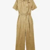 Sandro Sisteron Collard Short-sleeve Woven Jumpsuit