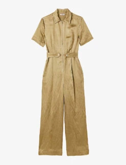 Sandro Sisteron Collard Short-sleeve Woven Jumpsuit