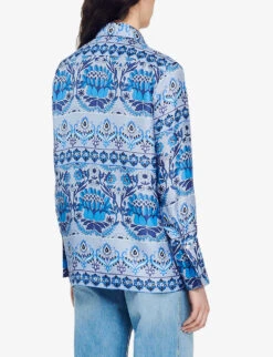 Sandro Floral-print Silk Shirt 8 Sandro Floral-print Silk Shirt -Whistles Clothing Shop R04111274 BLEUS ALT03