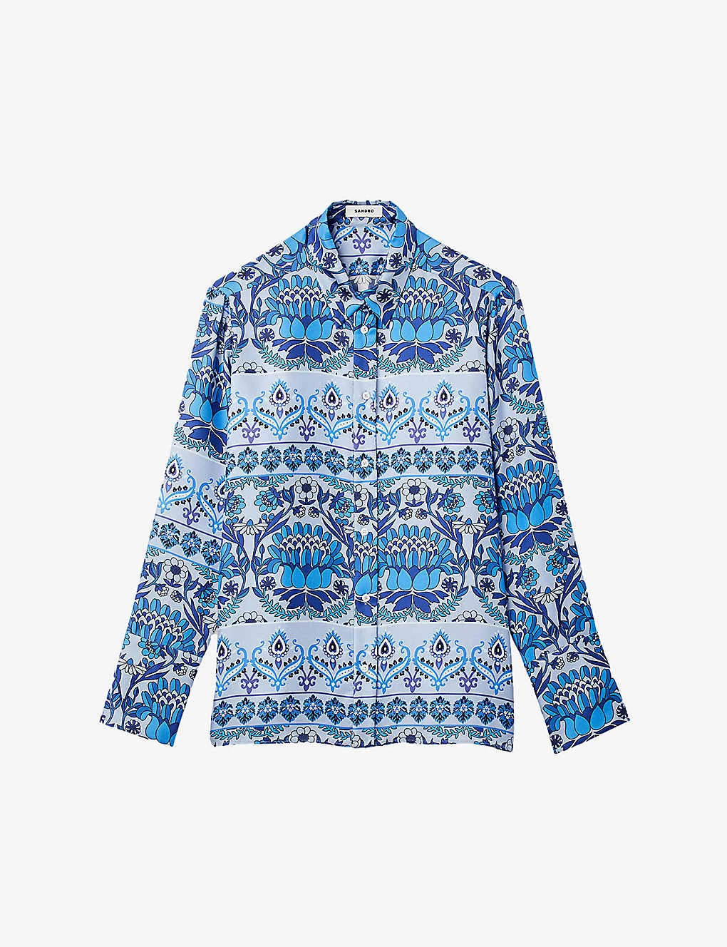 Sandro Floral-print Silk Shirt 1 Sandro Floral-print Silk Shirt