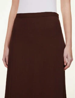 Bea Flared-hem Woven Midi Skirt -Whistles Clothing Shop R04115885 CAFE ALT04